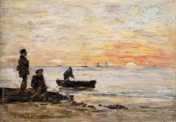 Ebbe - Küste und Fischer bei Sonnenuntergang