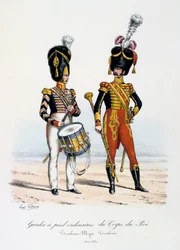 Gardes à pied ordinaires du Corps de Roi, Tambourmajor und Trommler, 1822-30