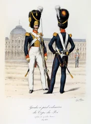 Gardes à pied ordinaires du Corps de Roi, petite und grande tenue, 1817-30
