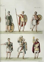 Römische Soldaten, (Detail) aus Tafel 2, Klasse 5 von Teil I der Geschichte der Nationen