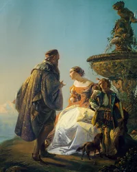 Porträt von Tizian und Irene da Spilimbergo, von Eugenio Moretti Larese