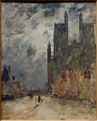 Stiftskirche von Abbeville bei Nacht