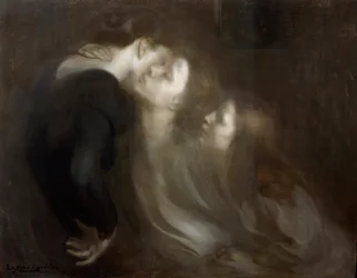 Der mütterliche Kuss, späte 1890er Jahre.