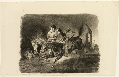 Faust und Mephistopheles galoppieren durch die Nacht des Hexensabbats
