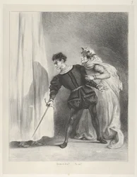 Die Ermordung des Polonius, 1834-43.