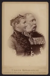 Porträt, Albert, König von Sachsen, und seine Frau, ehemals Prinzessin Carola von Schweden