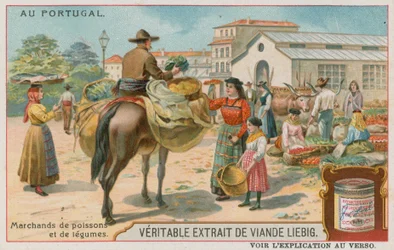 Ein Fisch- und Gemüsemarkt