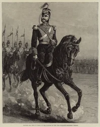 Alfonso XII., König von Spanien, in der Uniform der 15. Schleswig-Holstein Ulanen (Stich)