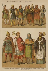Angelsachsen, 500-1000 (Farblithografie)