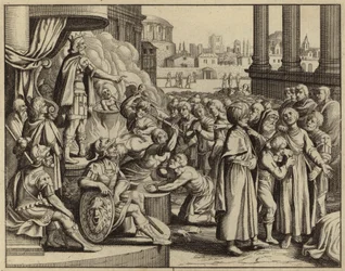 Antiochus und das Martyrium der Frau mit sieben Söhnen (Gravur)
