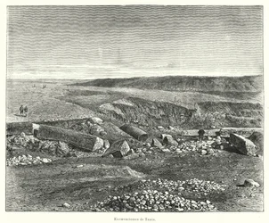 Archäologische Ausgrabungen der antiken ägyptischen Stadt Tanis