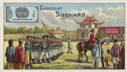 Chinesische Truppen marschieren, Peking, 1900