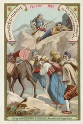Christen suchen Zuflucht in den Bergen von Kreta, Griechisch-Türkischer Krieg, Februar 1897