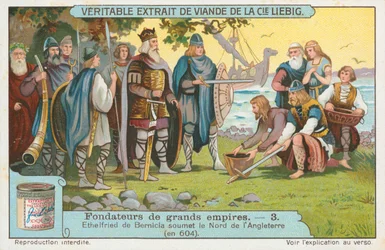 Ethelfried von Bernicia, Liebig-Karte, frühes 20. Jahrhundert