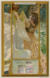 Mädchen, das Blumen auf eine Statue legt