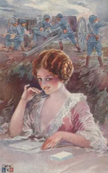 Mädchen schreibt an einen Soldaten