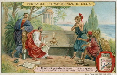 Hero von Alexandria experimentiert mit Dampf, 120 v. Chr.