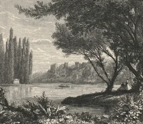 Die Pappelinsel in Ermenonville (Gravur)