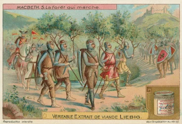 Macbeth. Der Wald, der marschierte, Liebig-Karte, frühes 20. Jahrhundert