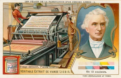 Herstellung einer Liebig-Chromolithographie