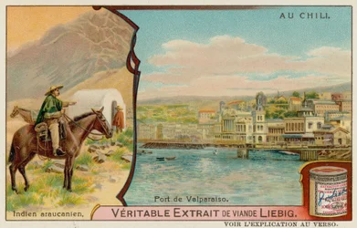 Mapuche-Indianer und ein Blick auf den Hafen von Valparaíso