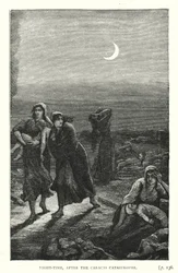 Nachtzeit nach der Katastrophe von Caracas (Gravur)