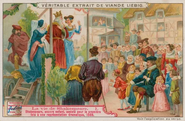 Shakespeare als Kind, das zum ersten Mal bei einer dramatischen Produktion hilft