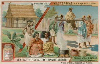 Das Land der Hova: Ein Hova-Dorf und ein Sänftenträger