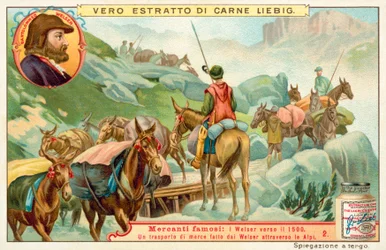 Transport von Waren durch Bartolomeus Welser über die Alpen