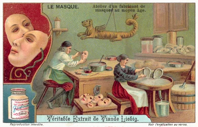 Werkstatt eines mittelalterlichen Maskenmachers