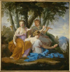 Die Musen Clio, Euterpe und Thalia