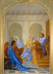 Der heilige Bruno lehrt Theologie in den Schulen von Reims
