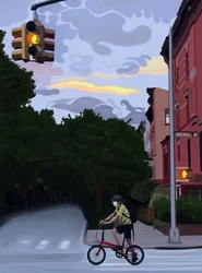 Radfahrer auf der Underhill Avenue, Brooklyn