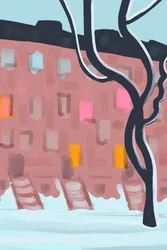 Braunsteine im Schnee