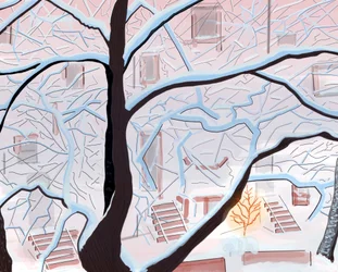 Brownstones im Schnee, Brooklyn