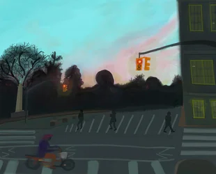 Oranger Roller, Grand Army Plaza, Brooklyn