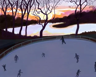 Schlittschuhlaufen, Prospect Park, Brooklyn