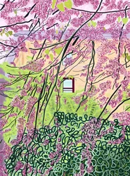 Frühlingsbäume und Wohngebäude, Prospect Park