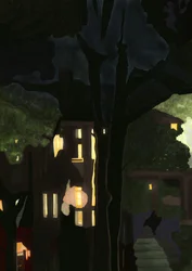 Blick aus schmutzigem Fenster bei Nacht