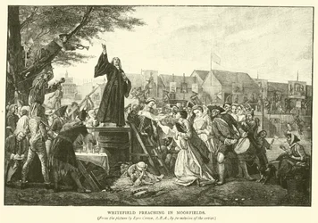 Whitefield predigt in Moorfields