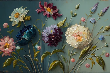 Abstrakte antike Blumenmalerei