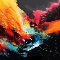 Abstraktes Acrylgemälde