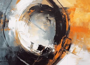 Abstrakter Kreis in warmen Farben, Schlafzimmer- und Flurdeko