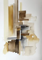 Abstrakte Aquarellmalereien, ideal für stilvolle Wanddekoration