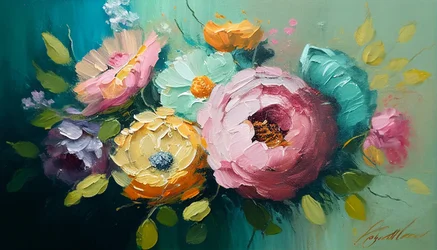 Horizontales Blumenstillleben