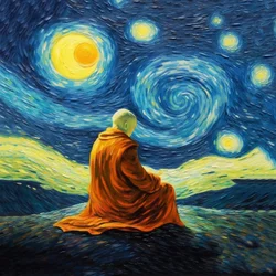 Yoga-Meditationskunstdrucke, Van Gogh Stil, Zen-Kunstposter zum Verkauf