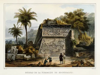 Ruinen der Pyramide von Xochicalco, 1839?