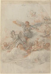 Engel und Putti in den Wolken