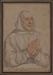 Porträt von Niccolò Ungaro, Abt von Vallombrosa, mit Kapuze und glatt rasiert