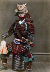Ein Samurai in Rüstung, Japan, 1882